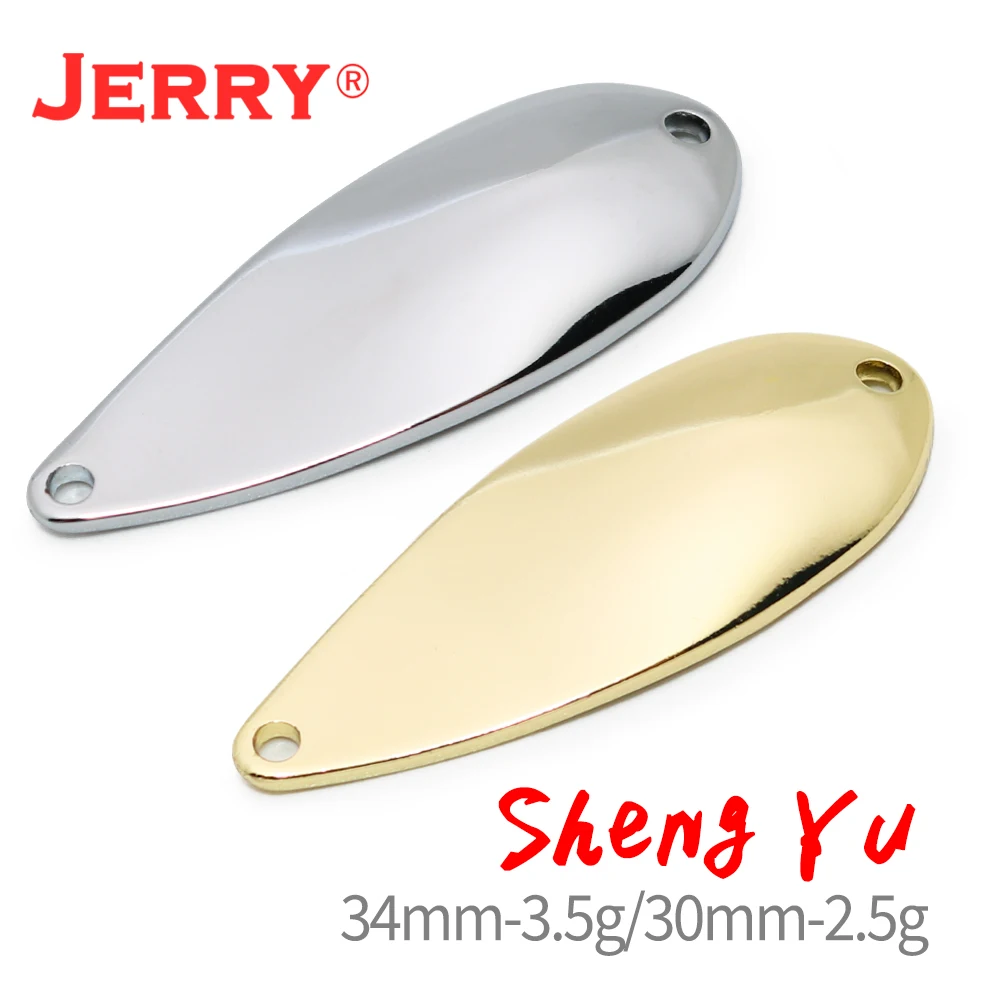 Jerry 2.5g 3.5g Shengyu Fishing Pesca Unpainted Trout Spoon Bait Brass DIY Blanks Metal Fishing Lures For Trout Perch Salmon