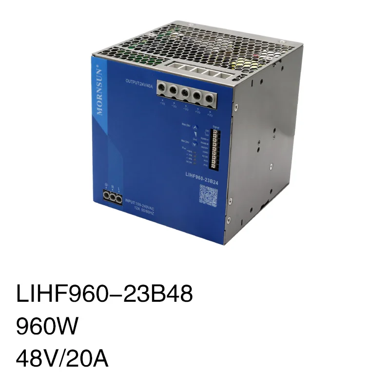 MORNSUN الراقية نوع AC / DC 960W DIN-Rail مزود الطاقة سلسلة LIHF960-23Bxx