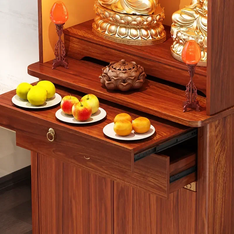 Modern Light Luxury Small Buddhist Shrine Cabinet Household Offering Table God of Wealth Incense Stand Storage Shelf