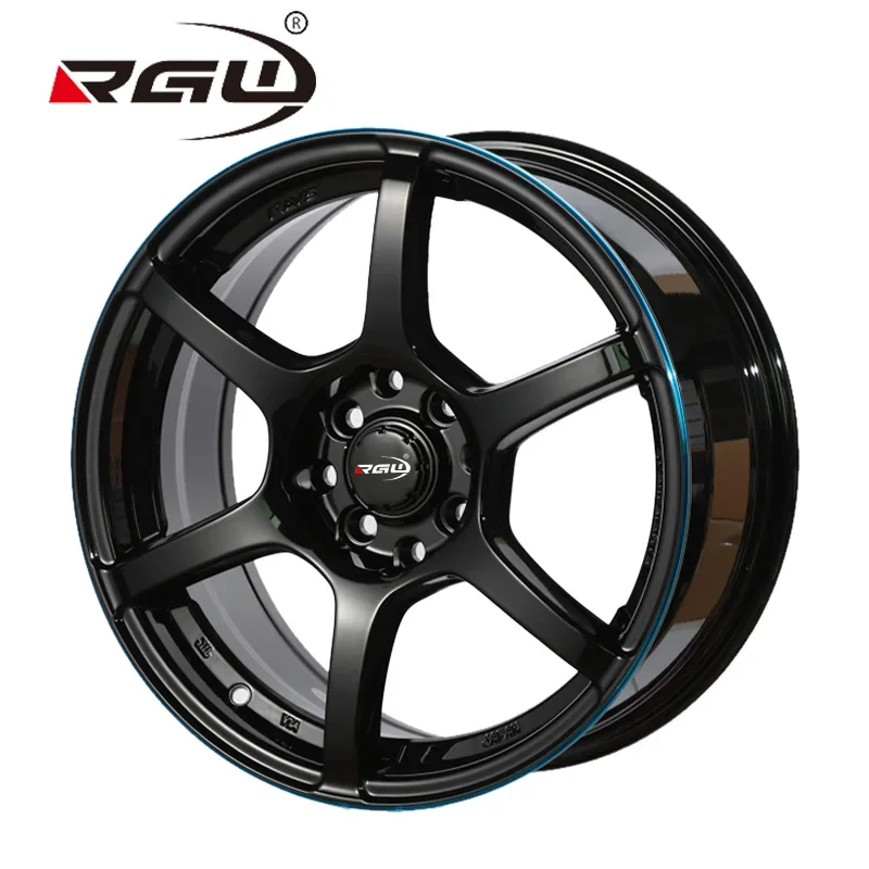 57C6 Black Pcd 114 Universal Staggered Rines 14 15 16 17 18 Inch 4 Holes Mags 5 Lug Alloy Wheel Sport Car Rim 5x114.3 Te37 4x100