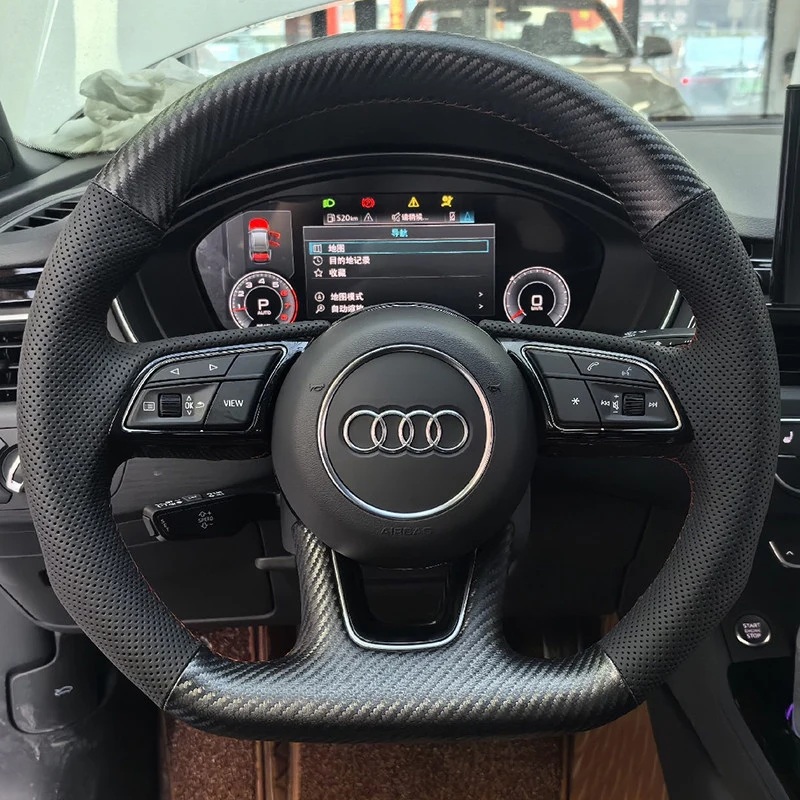 Customized Hand Sewing Microfiber Leather Car Steering Wheel Cover Bradi for Audi A1 8X A2 A3 Q3 Q5 Q2 A4 A5 A6 Avant