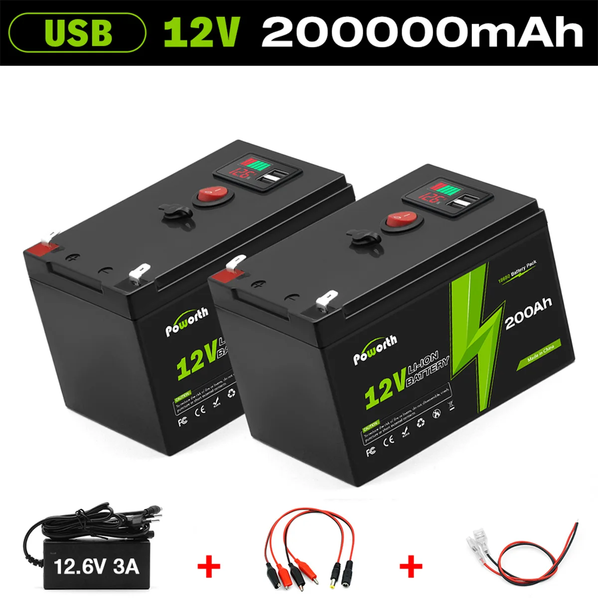 

Batterie à Cycle profond au Lithium LiFePO4 12V 150ah, pour détecteur de poisson solaire roues électriques éclairage BMS intégré