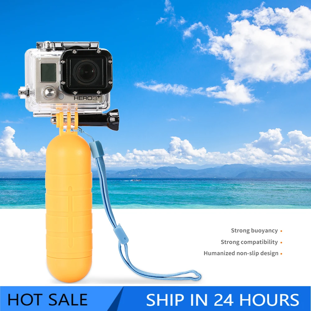 For GoPro Accessories Yellow Floating Grip Monopod Handle Tripod For Go pro Hero 9 8 7 6 for Xiaomi for Yi 4k For DJI Osmo N257