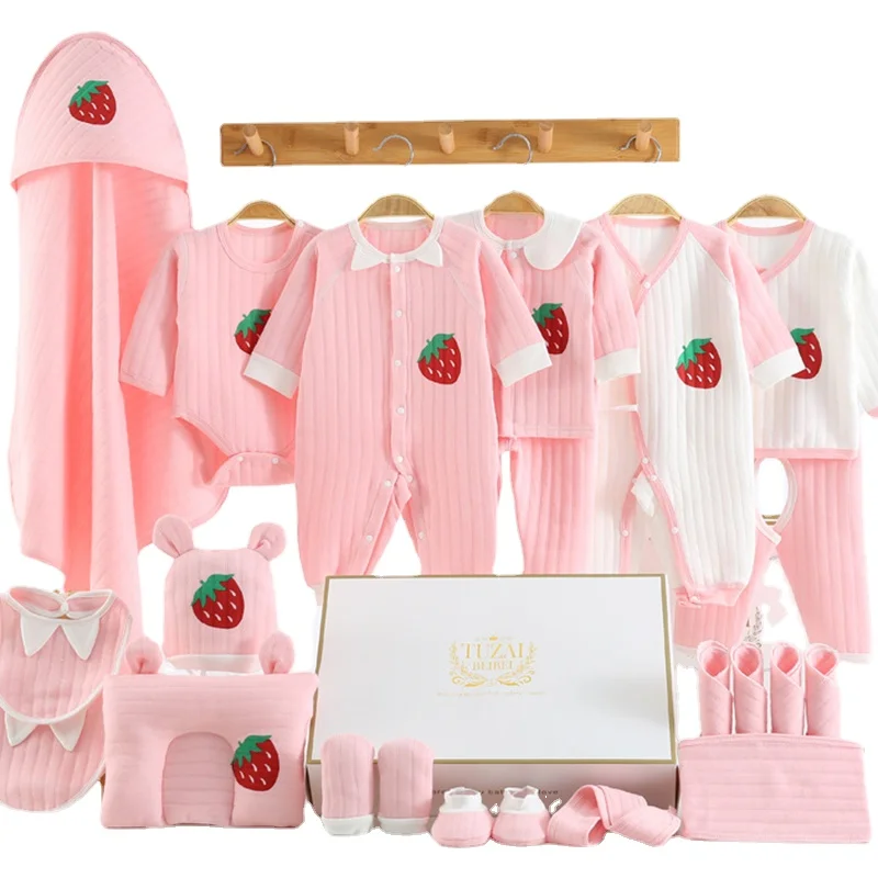 New Infant Boy Clothes Sets Cotton Autumn Spring for Baby Clothing Suits Girl Set Pants Shirt Romper Bibs Hat Blanket