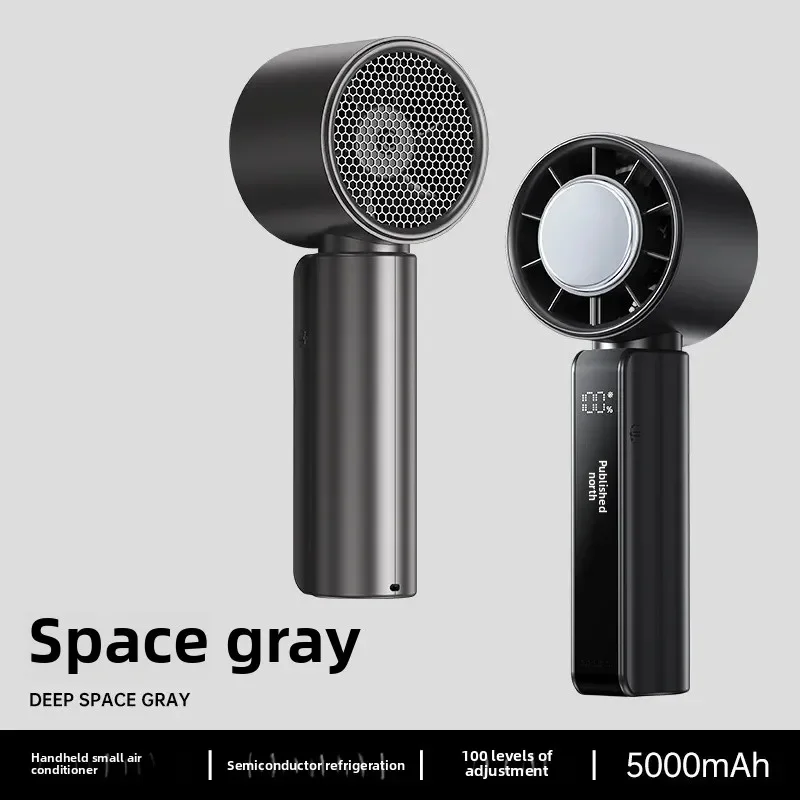 

Ручной турбовентилятор с зарядкой, высокоскоростной полупроводниковый вентилятор с сенсорным экраном Ice-Cold и 100 уровней скорости, 5000 мАч