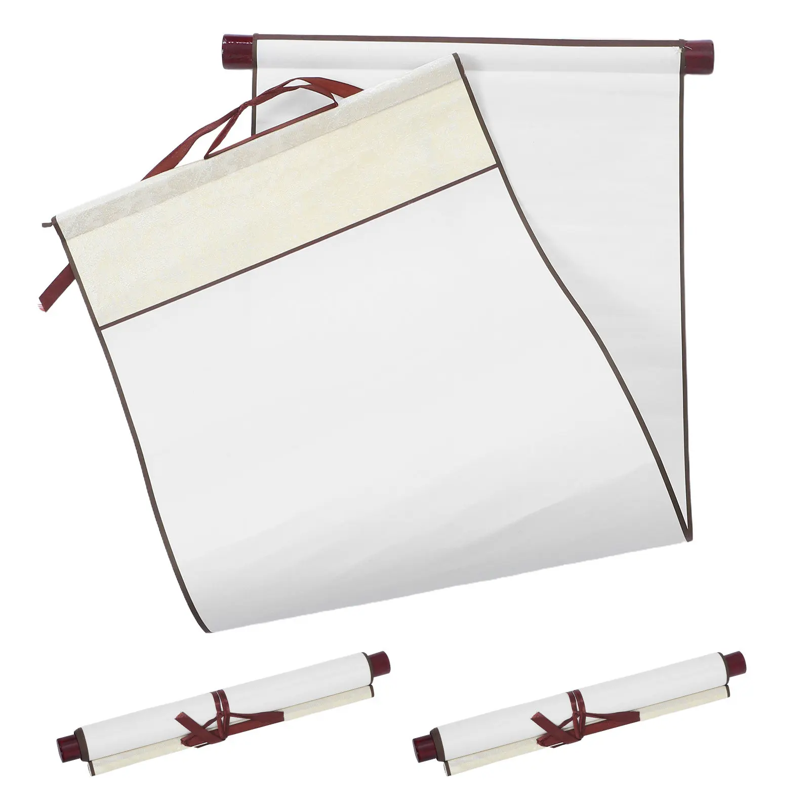 

Набор из 3-х пустых свитков для китайской живописи и каллиграфии, многофункциональные подвесные свитки из бумаги сюань с эффектом старения