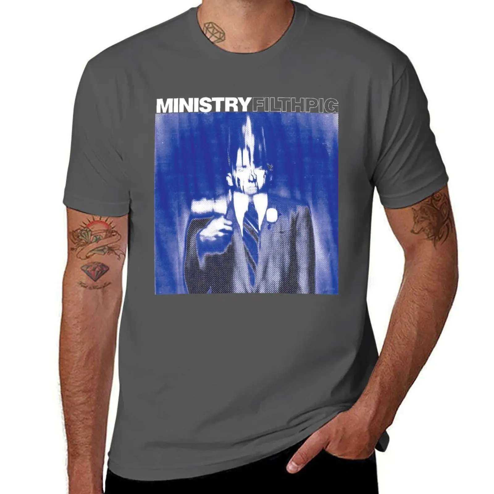 

(ministry Filth band) Metal Shrit - Ministry - Vintage Pig T-Shirt Essential Solid Color T-Shirt