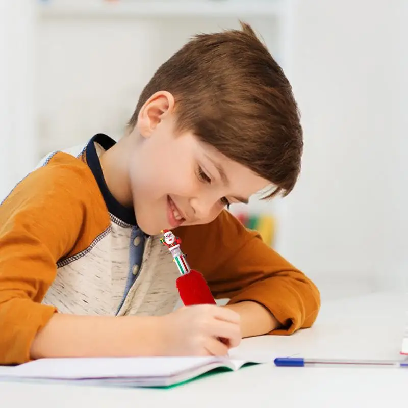 คริสต์มาสปากกาการ์ตูน Plush Fluffy ปากกาลูกลื่น Santa Claus Reindeer Snowman น่ารักปากกาลูกลื่นสําหรับเด็กผู้หญิงคริสต์มาส Part