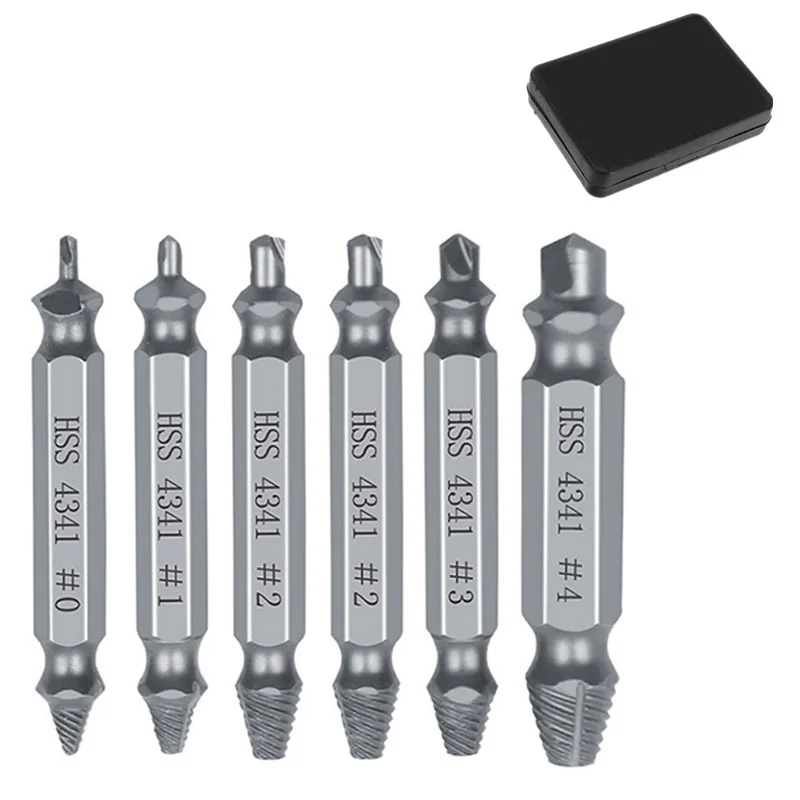 Damaged Screw Extractor Drill Bit Set Stripped Broken Screw Bolt Remover Extractor Easily Take Out Demolition Tools 4/5/6PCS Set