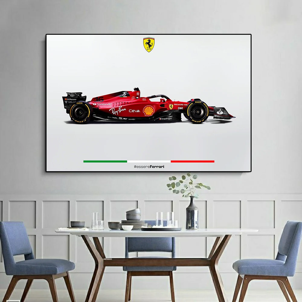 Super Formula Grand Prix F1-75 Race Car Poster And Print Charles Leclerc Racing Canvas Painting Carlos Sainz Wall Art Room Decor