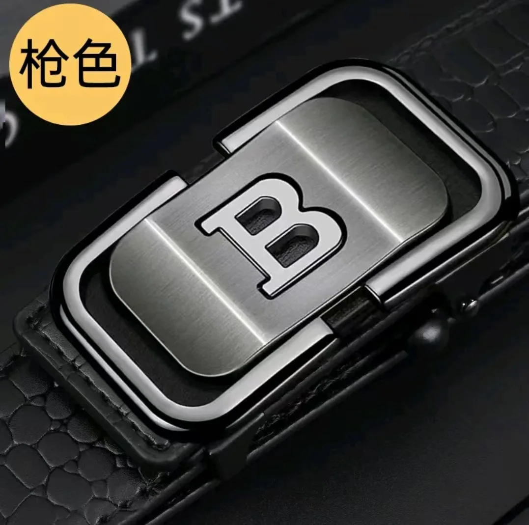 حزام جلد التمساح للرجال - حزام خصر كاجوال بإبزيم تلقائي للأعمال للشباب المحترفين ومتوسطي العمر