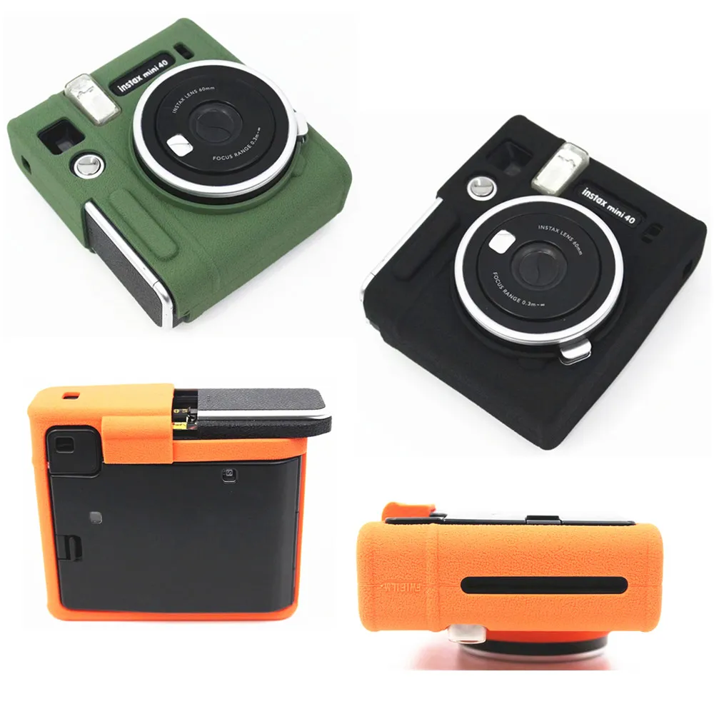 ل Fujifilm instax mini 40 كاميرا المضادة للانزلاق الملمس تصميم غطاء من السيليكون حقيبة كاميرا حماية الجسم حافظة جلدية غطاء من السيليكون