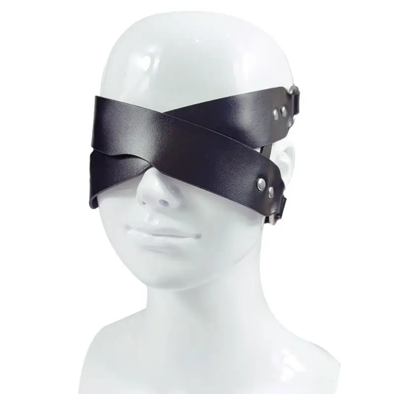 Adult Cosplay PU Leather Eye Mask for Couples in Role Play view 3