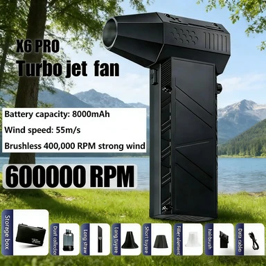 

X6 Pro 600000 RPM Brushless Turbo Jet Fan 8000mAh Portable Handheld Dust Cleaner & Mini Snow Blower