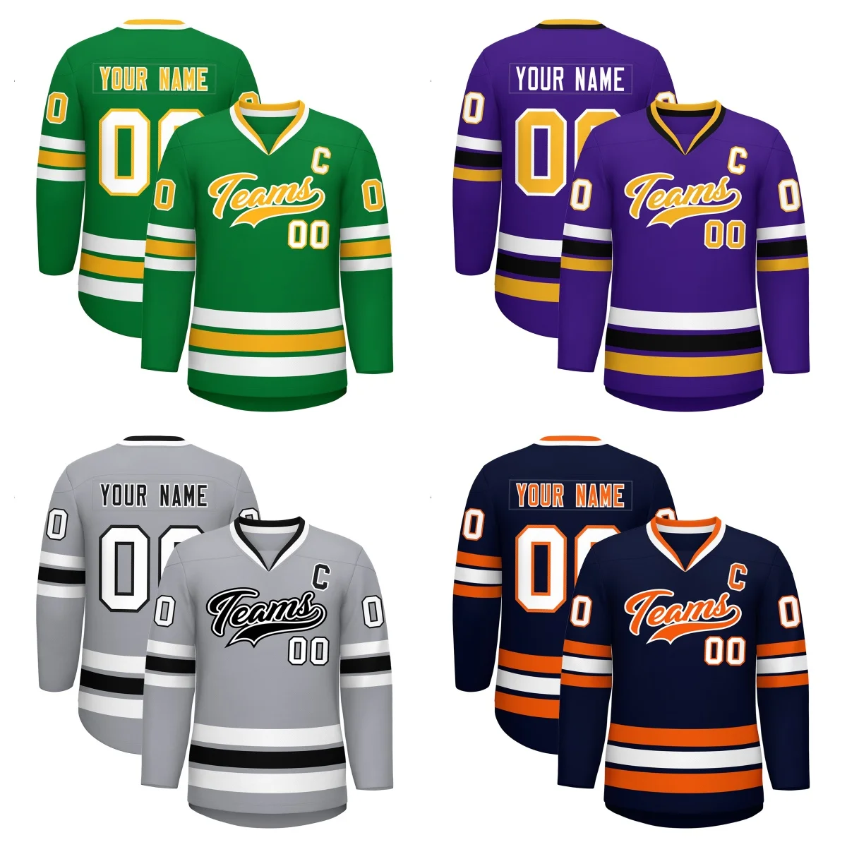 Custom Classic Ice Hockey Jersey Print Your Name Number Competition Training Jersey For Men Team