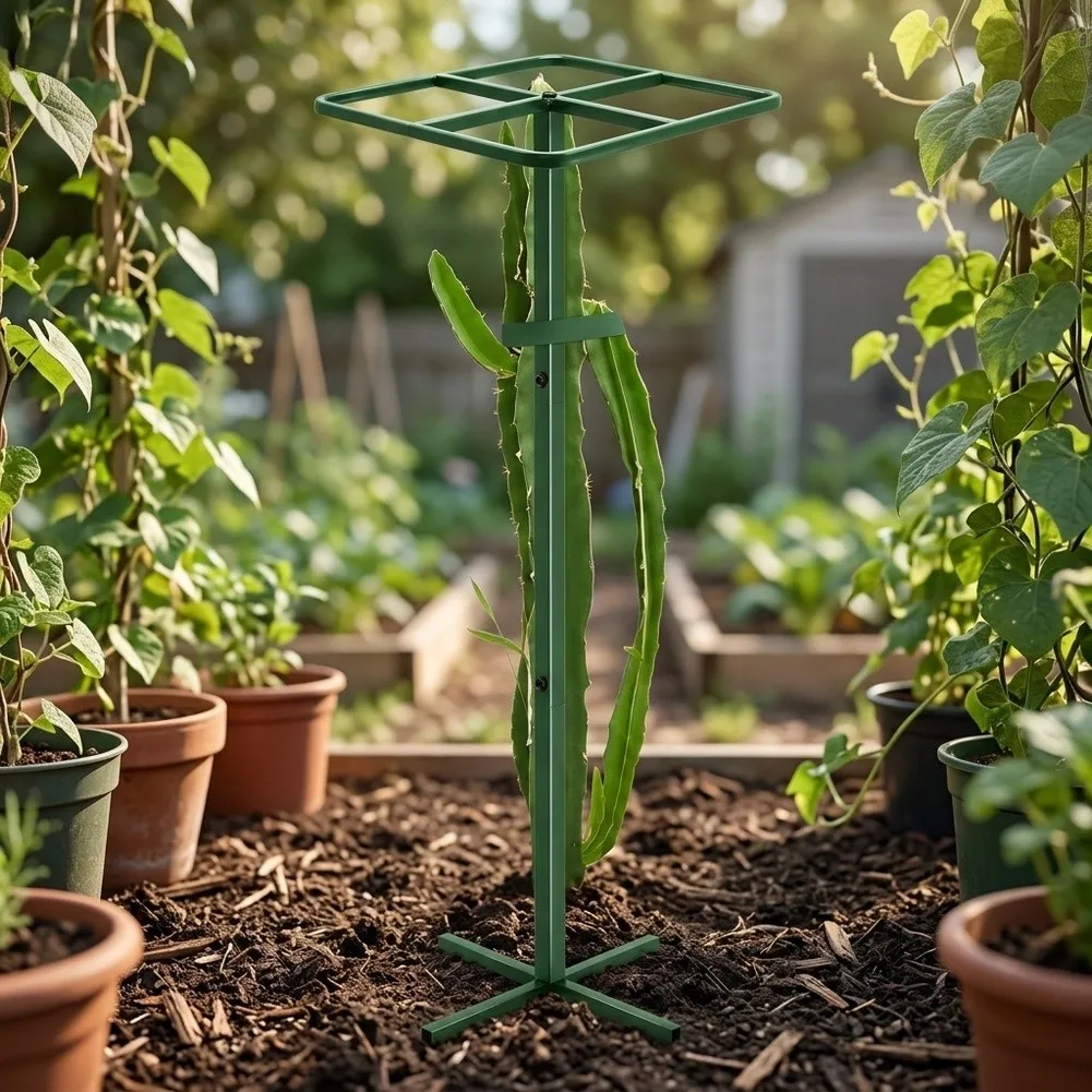 Metal Trellis 61 Inch Square Design for Climbing Plants Dragon Fruit Roses Grapevines Weather Resistant Coating