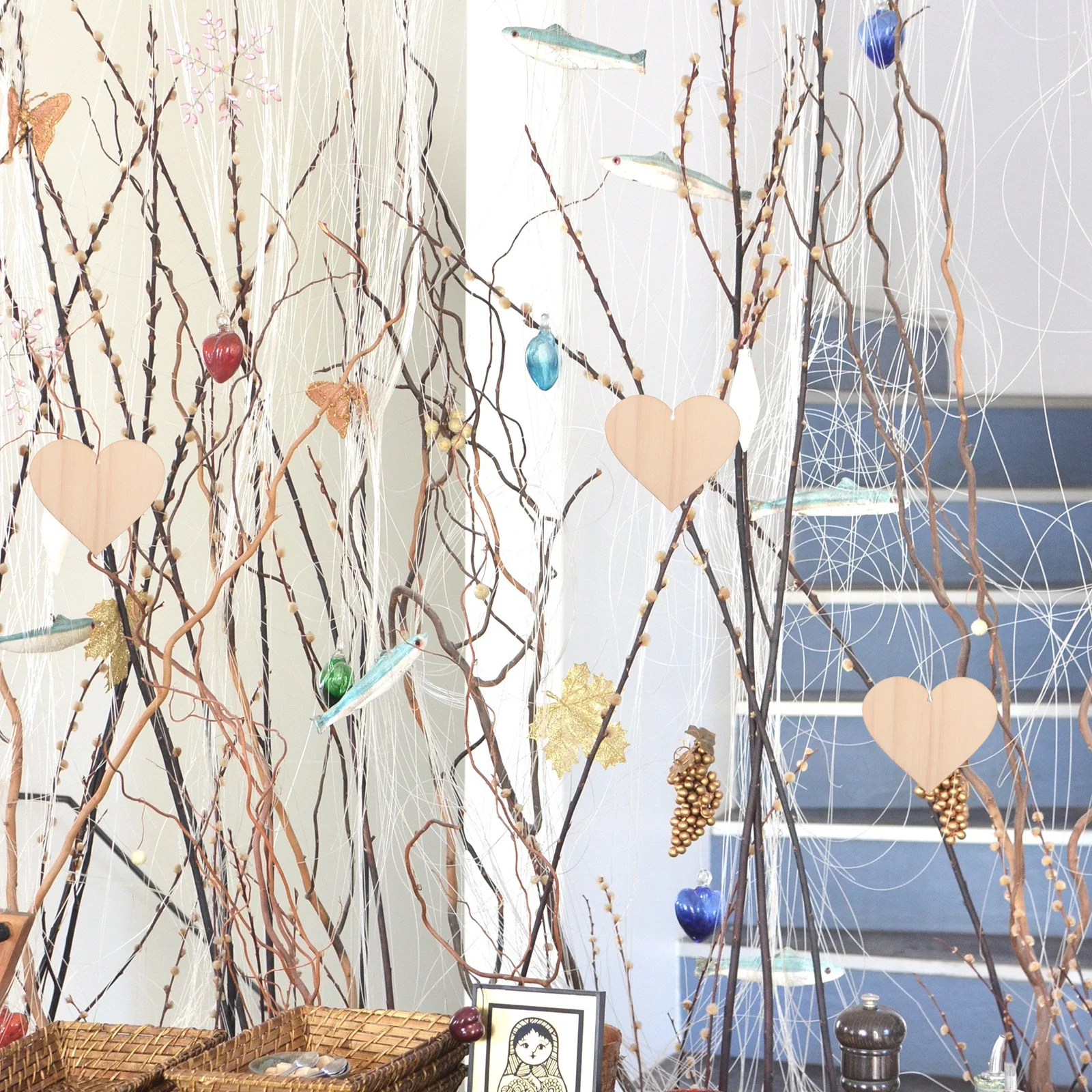 

50Pcs Heart Shaped Wood Slices Smooth Surface DIY Craft Wooden Chips Kids Painting Decoration Accessory Heart Shaped Wood Slices