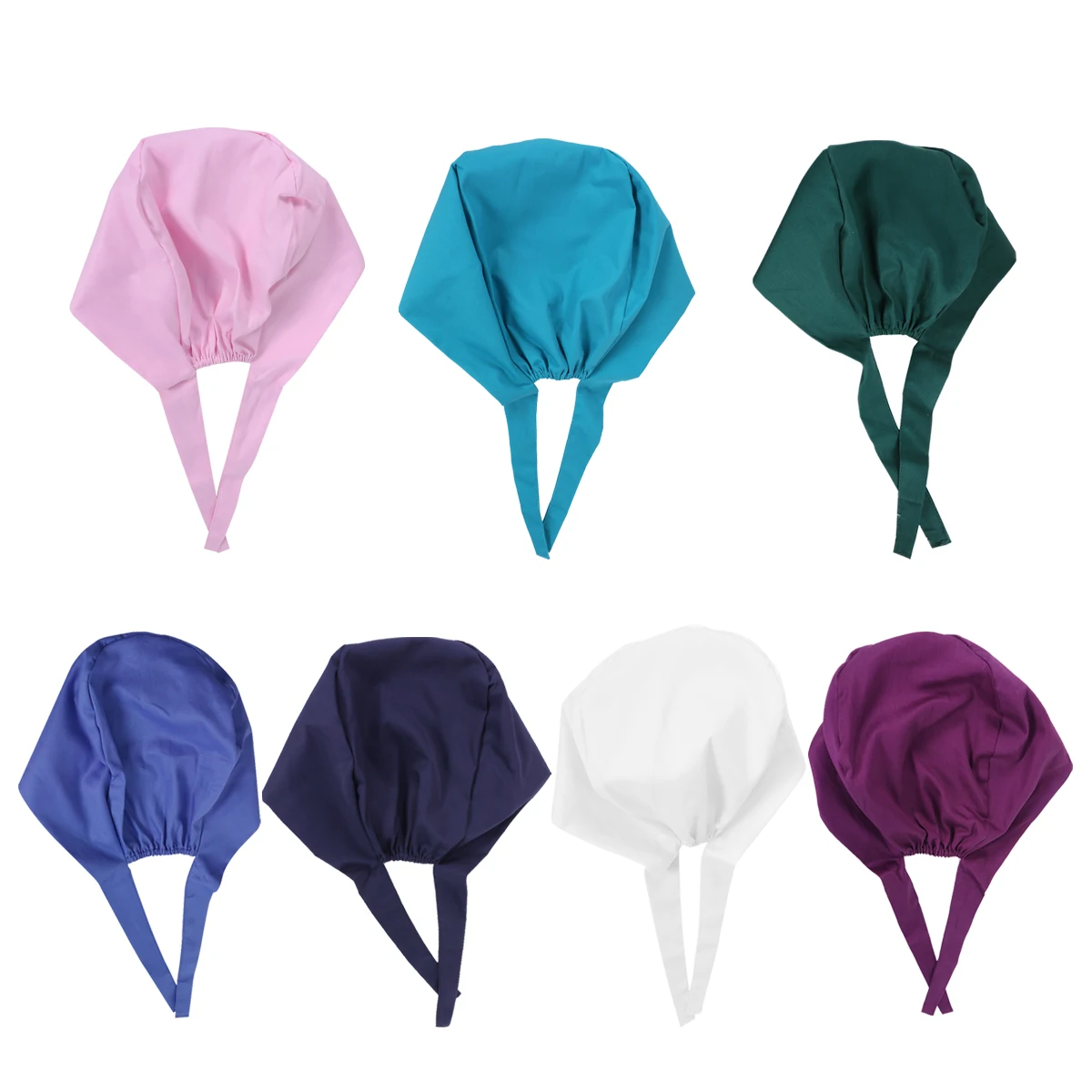 

7pcs Cotton Doctor Cap Printed Breathable Dustproof Sanitary Hat For Nurse Women Men Working Beauty Lab Cosmetologist Pharmacist