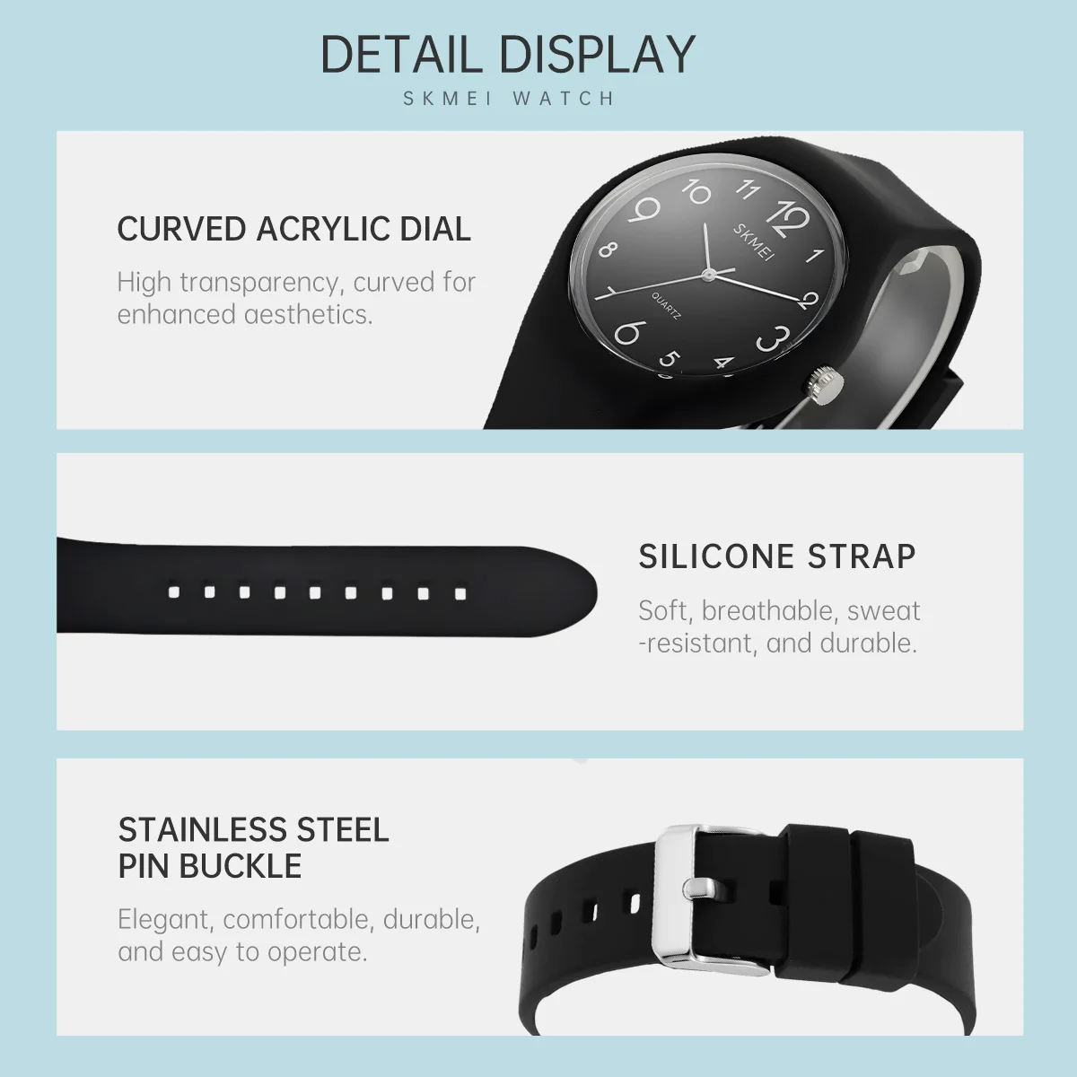 ساعة يد كوارتز للأطفال مقاومة للماء من SKMEI للطلاب في الهواء الطلق ساعات رياضية إبداعية غير رسمية Relogio Infantil #4