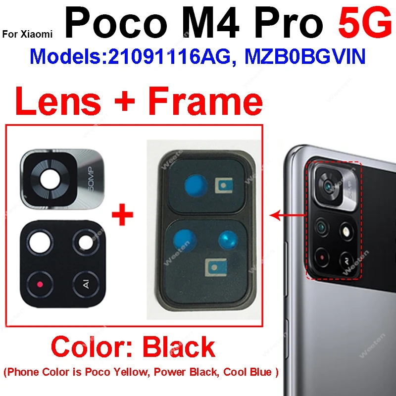 For Xiaomi Pocophone Poco M3 M4 X4 F4 Pro GT 4G 5G Rear Camera Glass Lens Cover Back Camera Glass Lens With Sticker Tape Parts