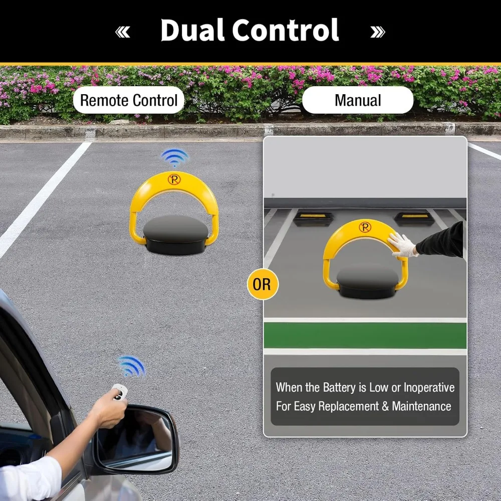 Parking Barrier Automatic Parking Lock Parking Guard Parking Barrier with 30 m Remote Control and Key Automatic Alarm Waterproof