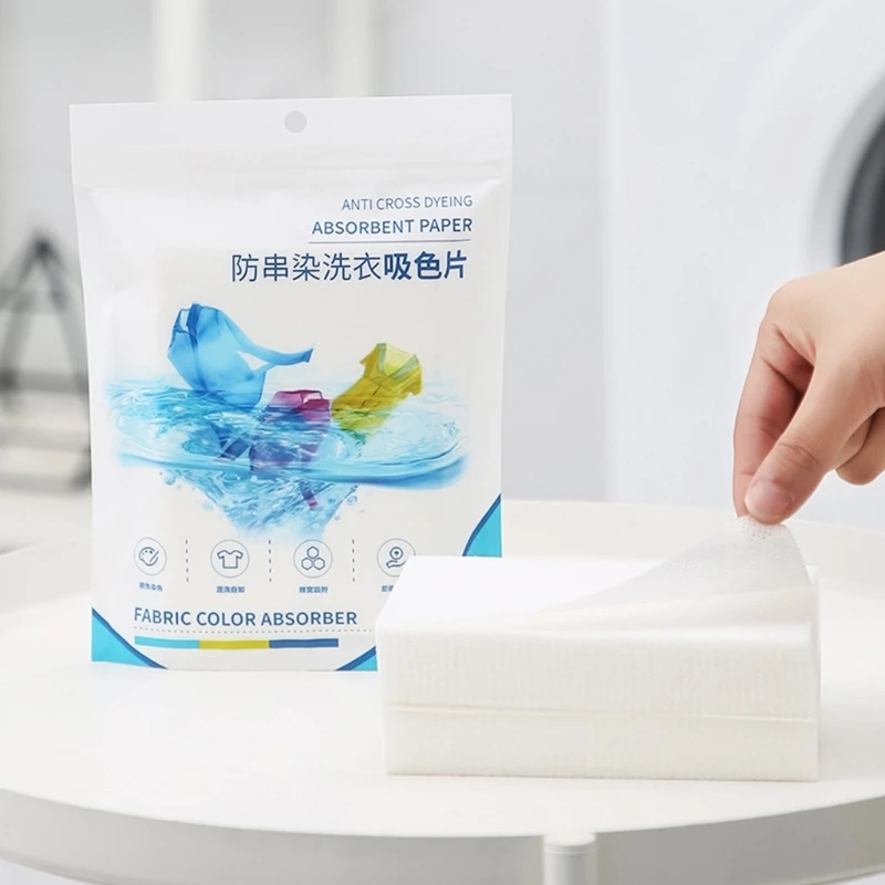 50PCS Laundry Tablets Laundry Paper Anti Dye Transfer Pads Protect Clothes Colors Anti-String Mixing Color Absorption M68E