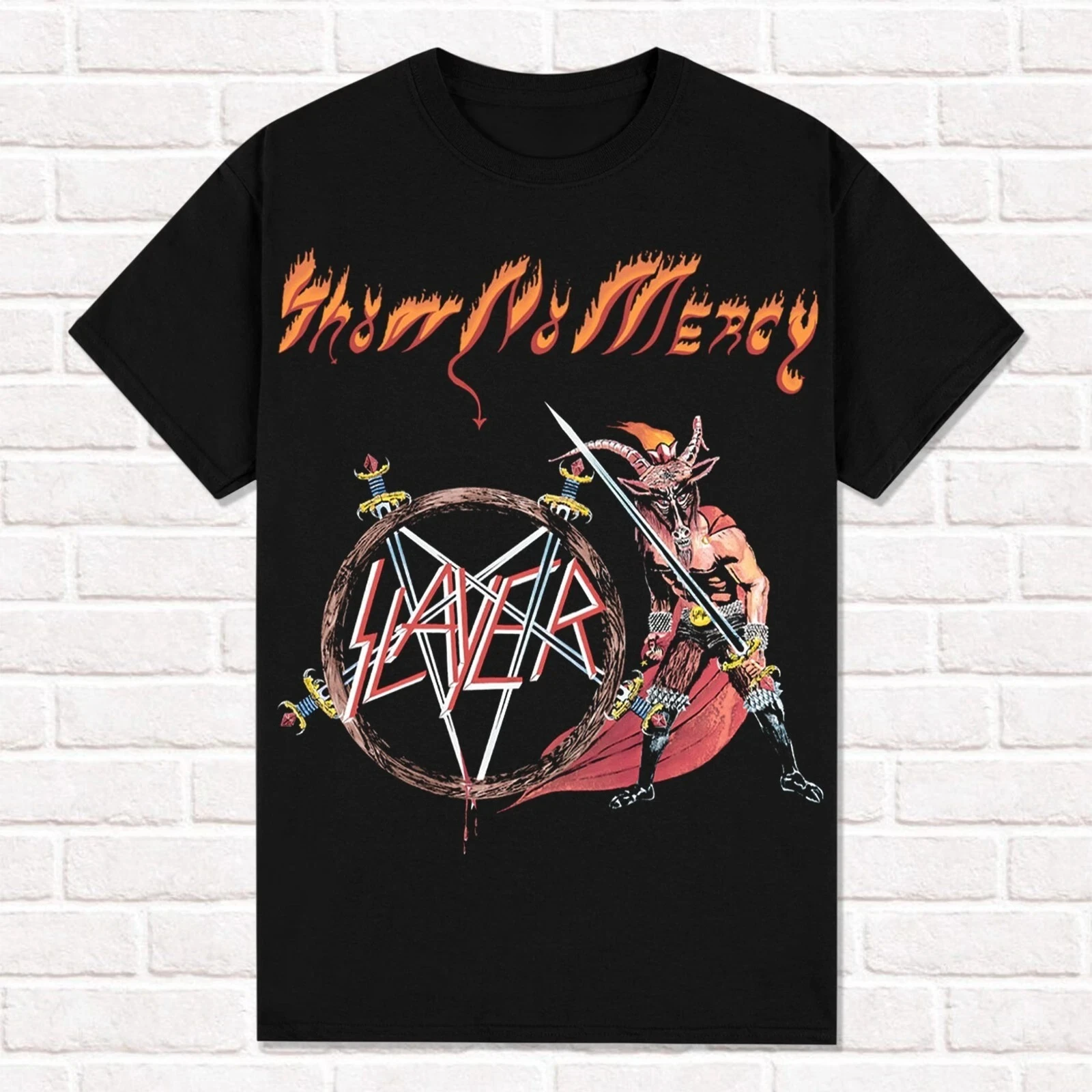 القاتل قميص أسود تظهر لا رحمة 1983 ثراش المعادن الثقيلة المعادن تي شيرت تيز بلايز للجنسين القطن قصير الأكمام شارع العليا