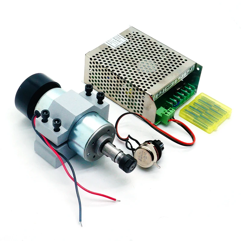 300W DC Spindle Motor ER11 52MM Clamp 16mm Diameter of Axis Collect Holder Power Supply for PCB Milling Carving Machine