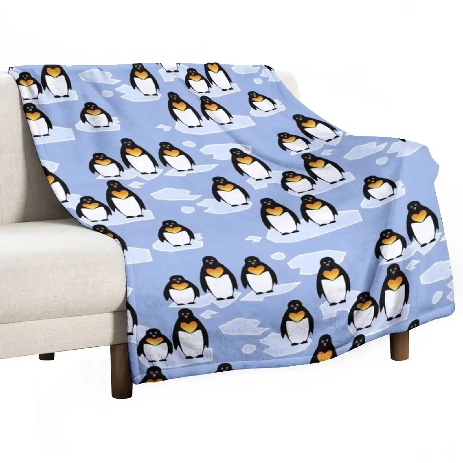 Penguin Pattern Throw Blanket manga Flannel Bed Soft Plush Plaid Luxury Throw Plaid Blankets