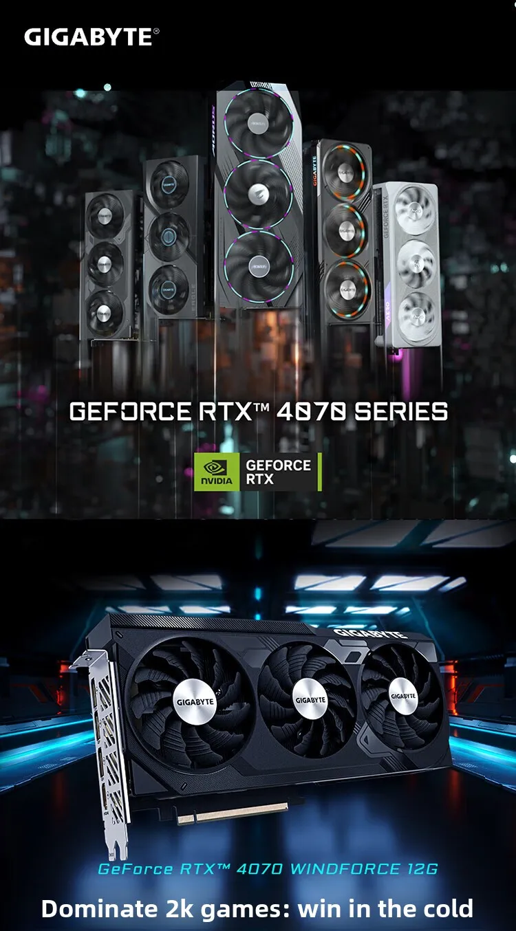 بطاقة رسومات منفصلة للألعاب GeForce RTX4070 WINDFORCE OC WF3 12G #5