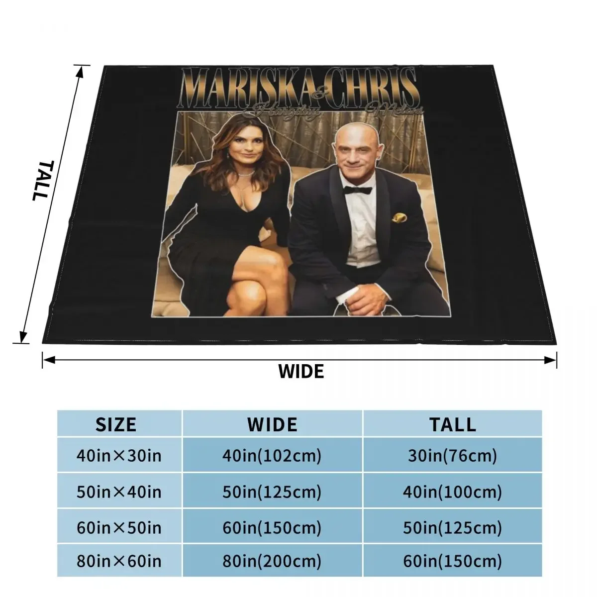 Mariska Hargitay and Chris Meloni Chriska at the Emmys vol 2 90s Inspired Throw Blanket Stuffeds Summer Softest Blankets