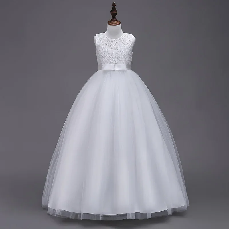 Vestido de princesa de lantejoulas para meninas, vestido sem mangas para adolescentes, festa de aniversário, casamento, primeira comunhão, alta qualidade, 4-14Y, 2024