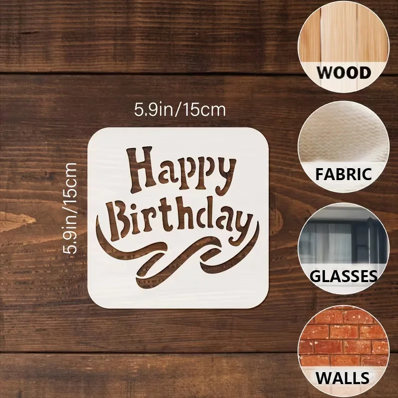 72pcs happy birthday Birthday Stencil Set DIY Card Making Painting Templates Party Decoration Stencils