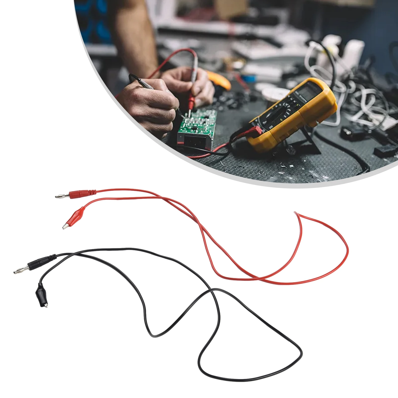 P1038 4mm Banana To Crocodile Clamp Soft Test  Multimeter Test Cable Small Size For Alligator Clips 1M Electronic Measuring Part