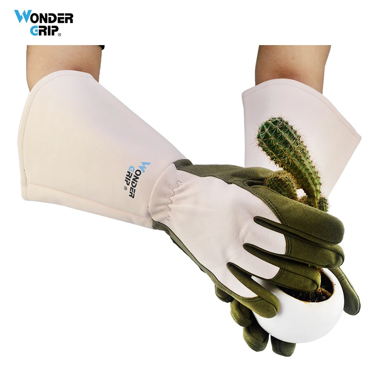 

Wonder Grip 39cm Microfiber Gardening Work Gloves Reinforced Palm Puncture Resistant Thorn-Proof for Weeding Planting Pruning