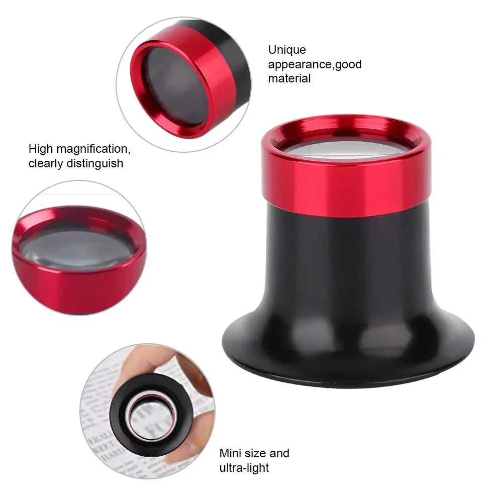 Lupa de aleación de aluminio para reparación de relojes, accesorio de cristal para joyería de diamantes, 3X, 5X, 10X, 15X, 20X