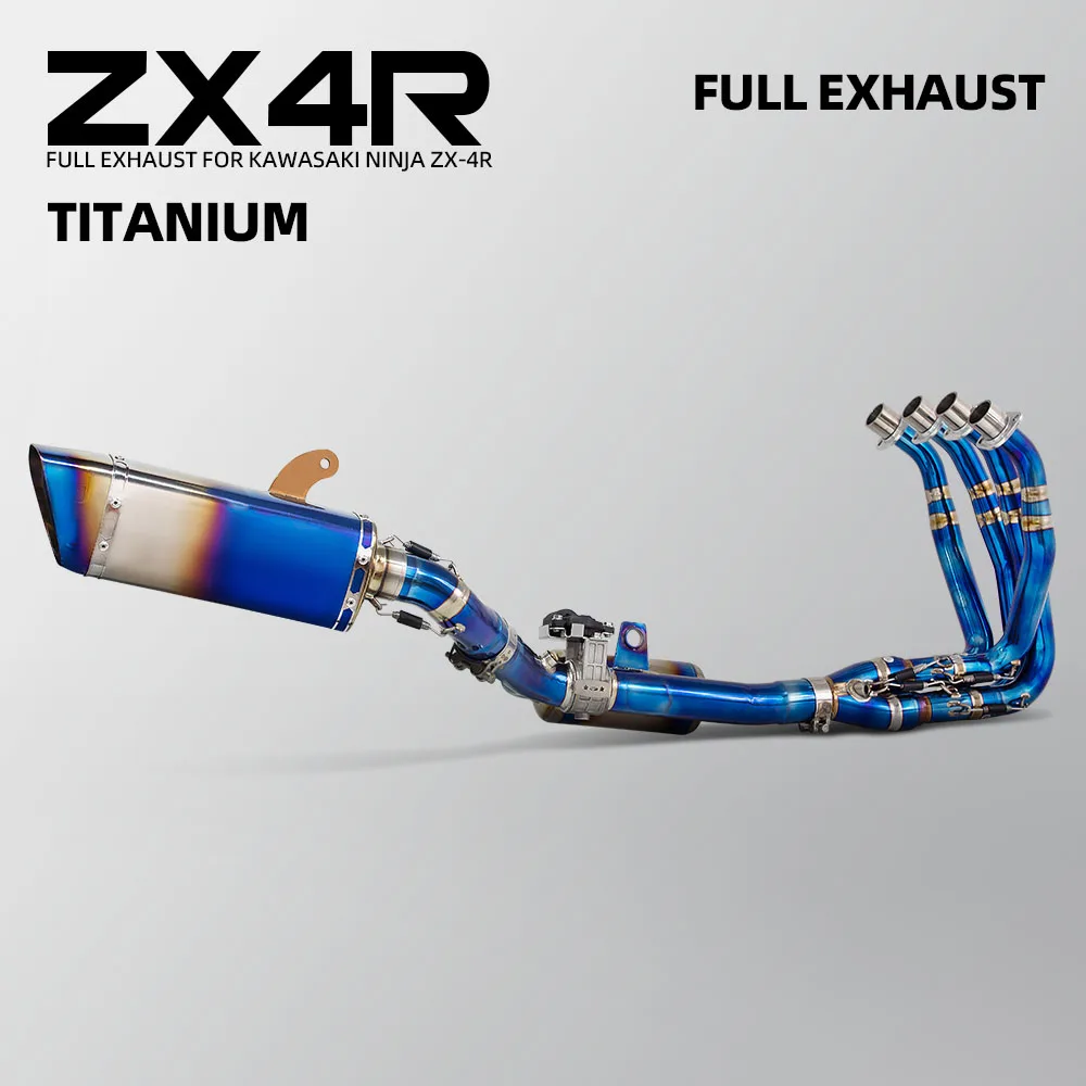 

Motorcycle Full Titanium Exhaust System Modify Escape Line Header Pipe Muffler with Electronic Valves For Kawasaki ZX4R ZX4RR