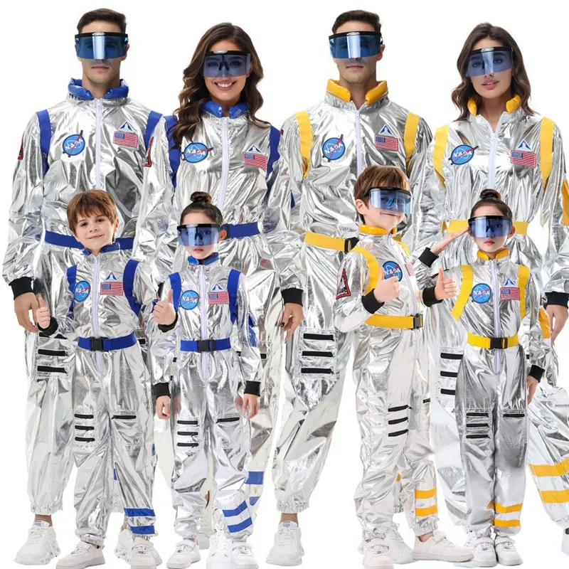 

Halloween Family Stage Performance Cosplay Astronaut Roaming Earth Space Suit Pilot Role Play Costume Traditional Chinese Eth...
