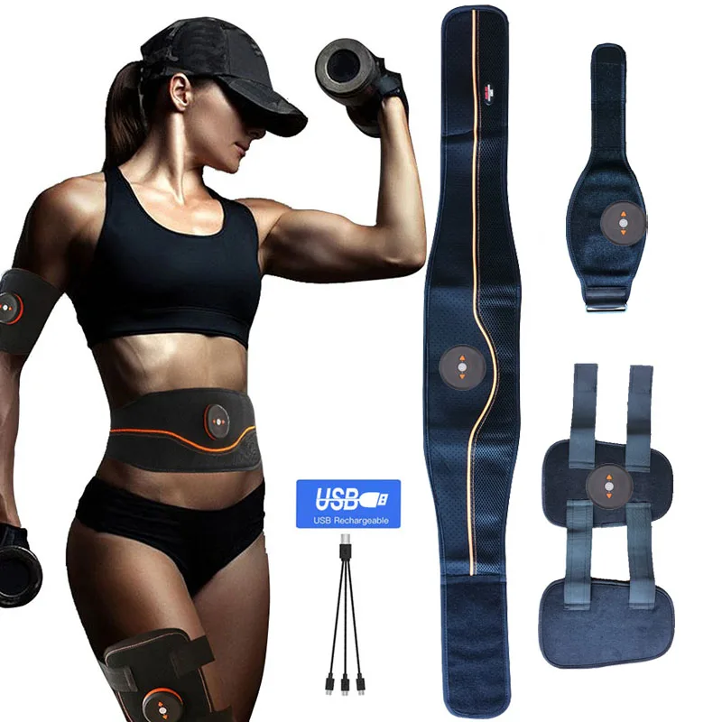 EMS Muscle Stimulator Electric Abdominal Vibration Belt Muscle Toner Waist Belly Arm Leg Burning Fat Weight Loss Fitness Workout