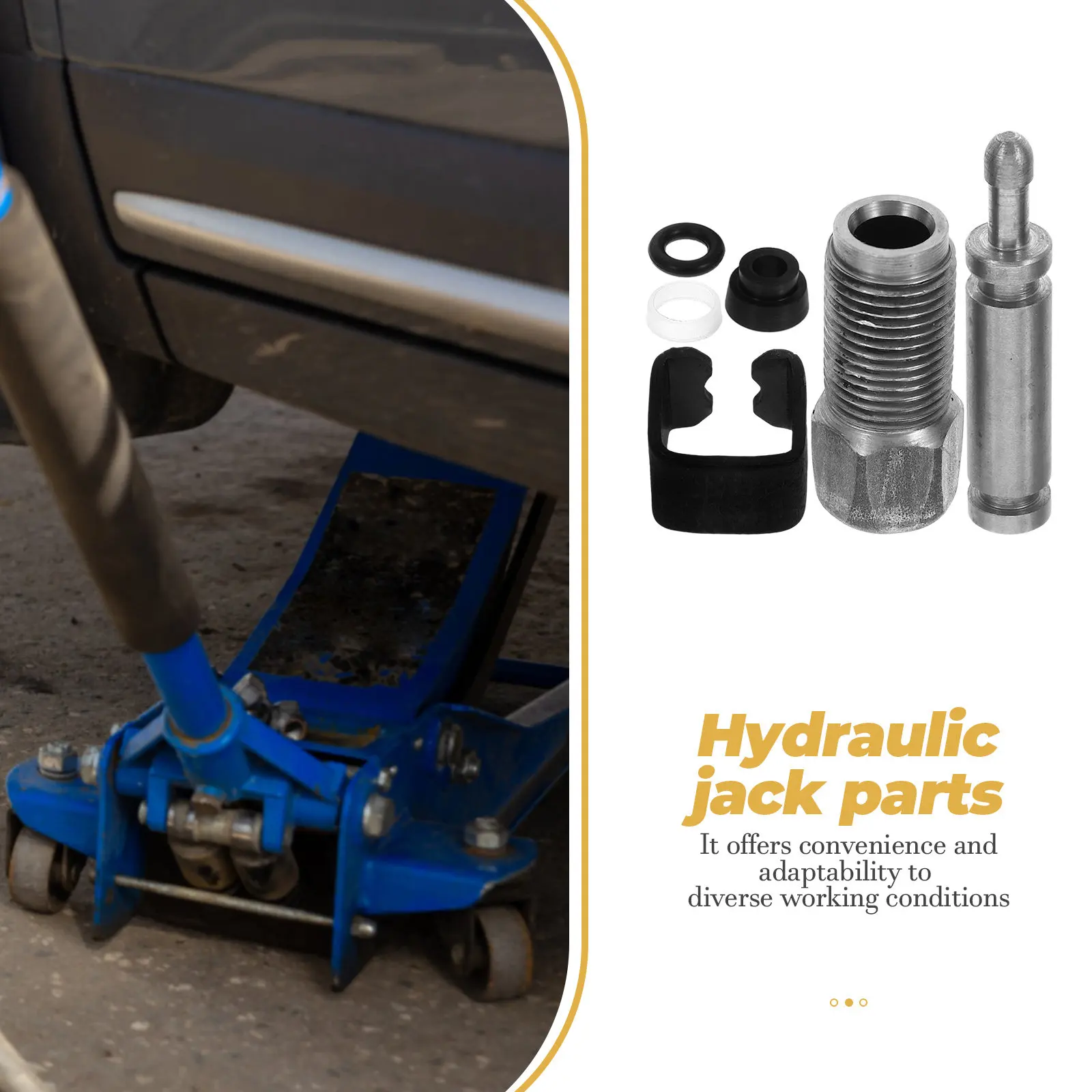 1Set Hydraulic Jack Oil Pump Piston Plunger Horizontal Vertical Mounting Steel Core Long Life Durability Oil Pump Body