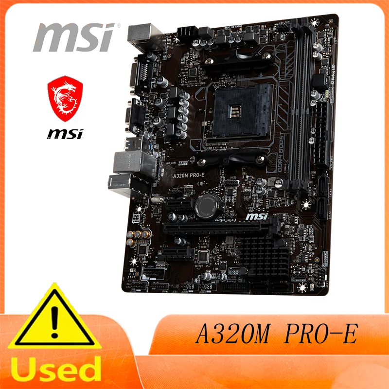 

MSI A320M PRO-E Motherboard AMD A320 Socket AM4 DDR4 M-ATX USB3.1 DVI-D USB 2.0