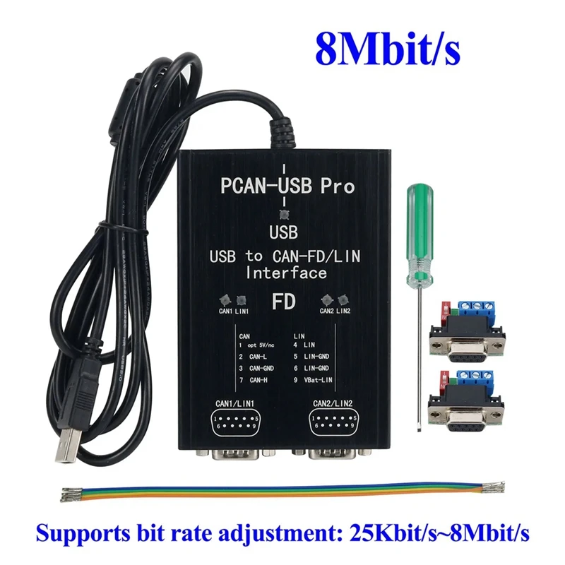 PCAN-USB Pro PCAN FD PRO 12Mbit/S USB To CAN Adapter 2CH CAN FD Compatible With IPEH-004061 For PEAK Durable Easy Install