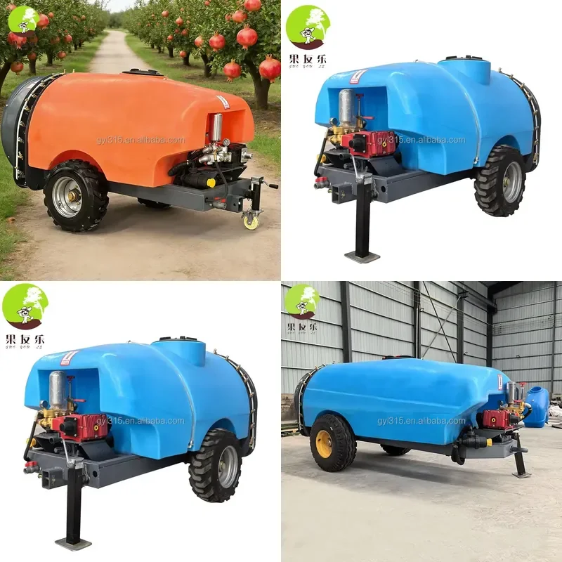 for Lingfeng 1000L Agricultural Pump Sprayer High Efficiency Four Wheel Tractor Towed High Pressure 22m Spray Width for