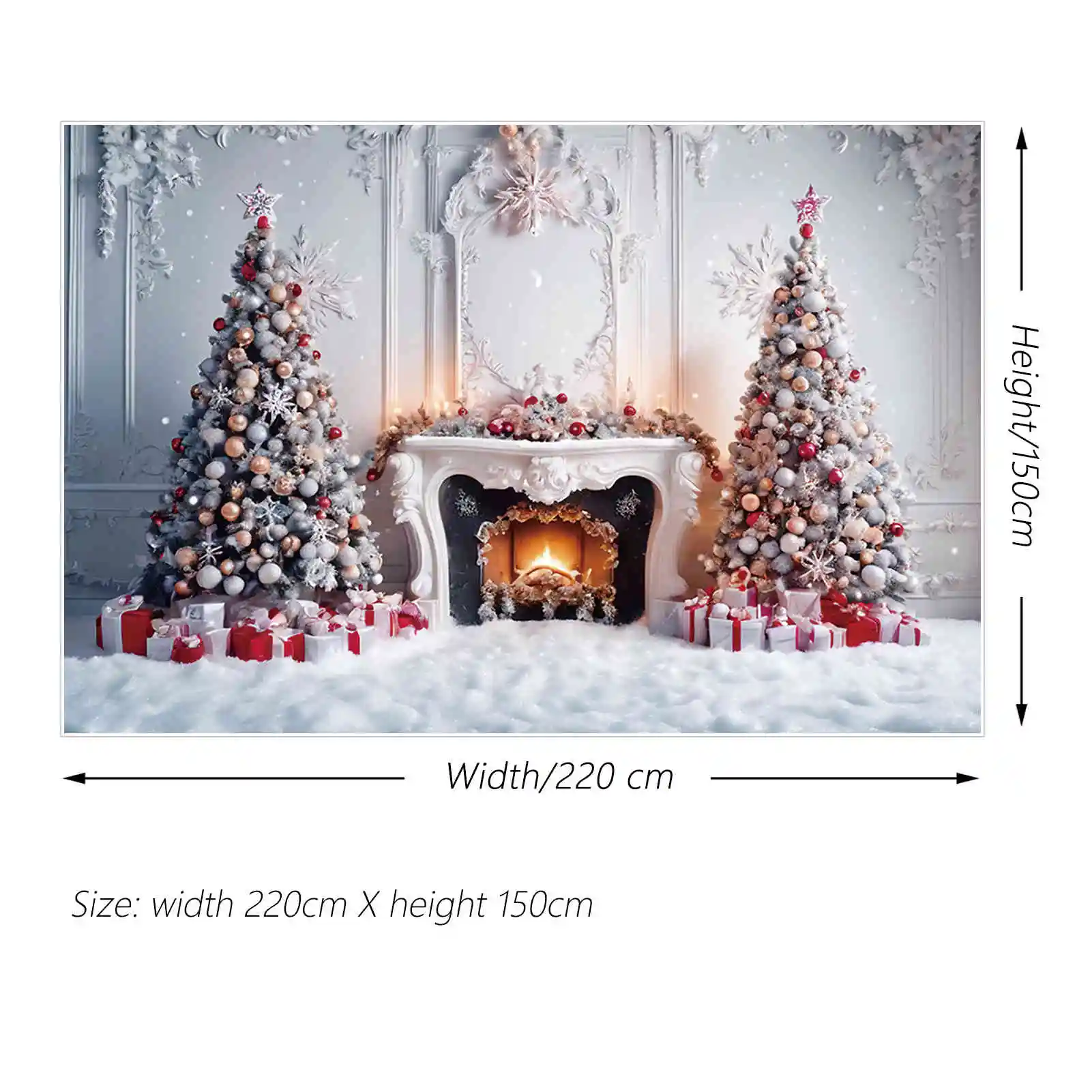 MOON.QG fondos interiores de Navidad, luz de chimenea, árboles, nieve, sala de estar, decoraciones de fiesta, accesorios de fotografía