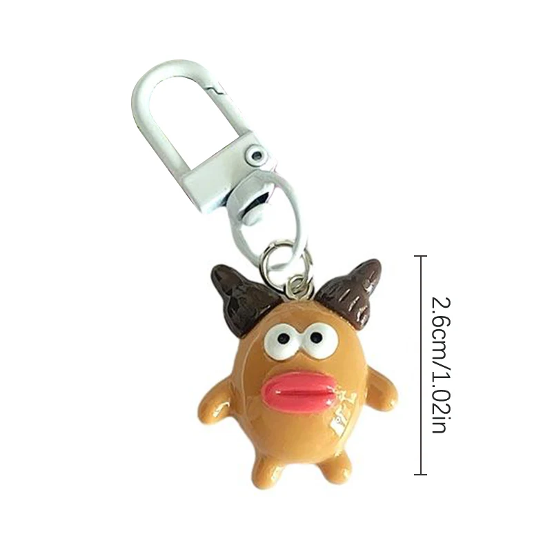 PVC Key Chains Ring Funny Sausage Big Mouth Monster Cartoon Doll Pendant Key Ring Backpack Charms Car Decoration Bag Accessories