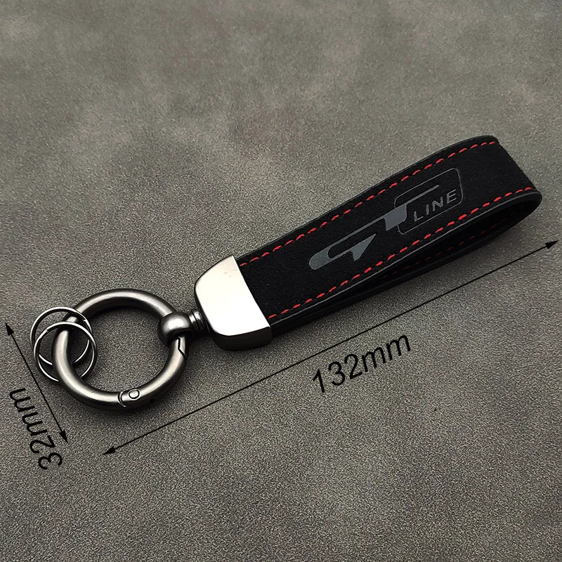 Luxury Women Men Key Chain Suede Leather Car Keychain For KIA K5 Rio Ceed Sportage Picanto Proceed GT Line Keychain Accessories