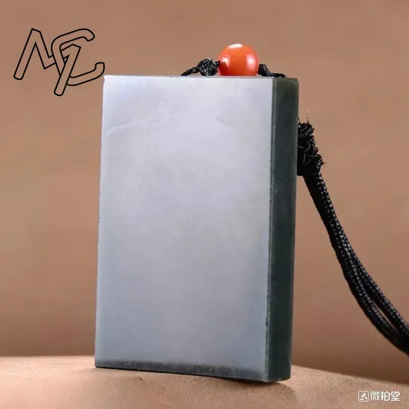 الطبيعية Hetian اليشم كلمات قلادة قلادة الجاديت مجوهرات للرجال هدايا البوذية محظوظ منحوتة موضة سحر المرأة تميمة