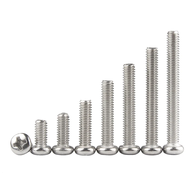 10pcs 304 Stainless Steel Screws Cross Round Pan Head Screw Bolt and Nuts Set Assortment Kit M2/3/4/5 For Mentalwork Screws