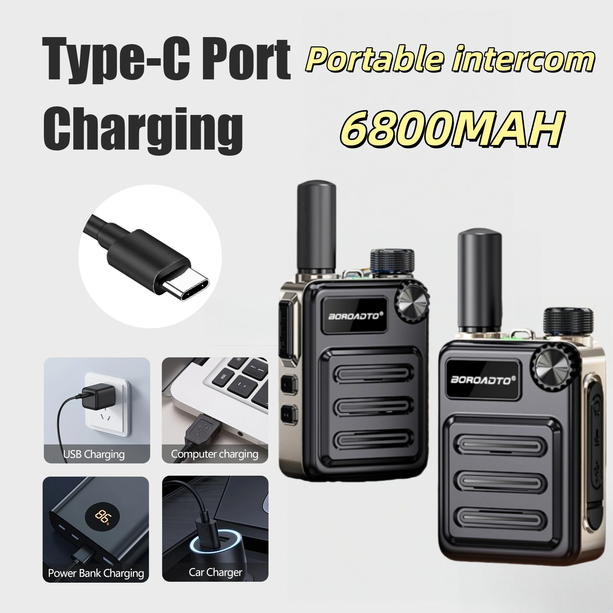 UHF PMR446 Walkie Talkie 16 Channels Long Range Rechargeable Waterproof Mini Two Way Radio USB Charger for Outdoor Camping