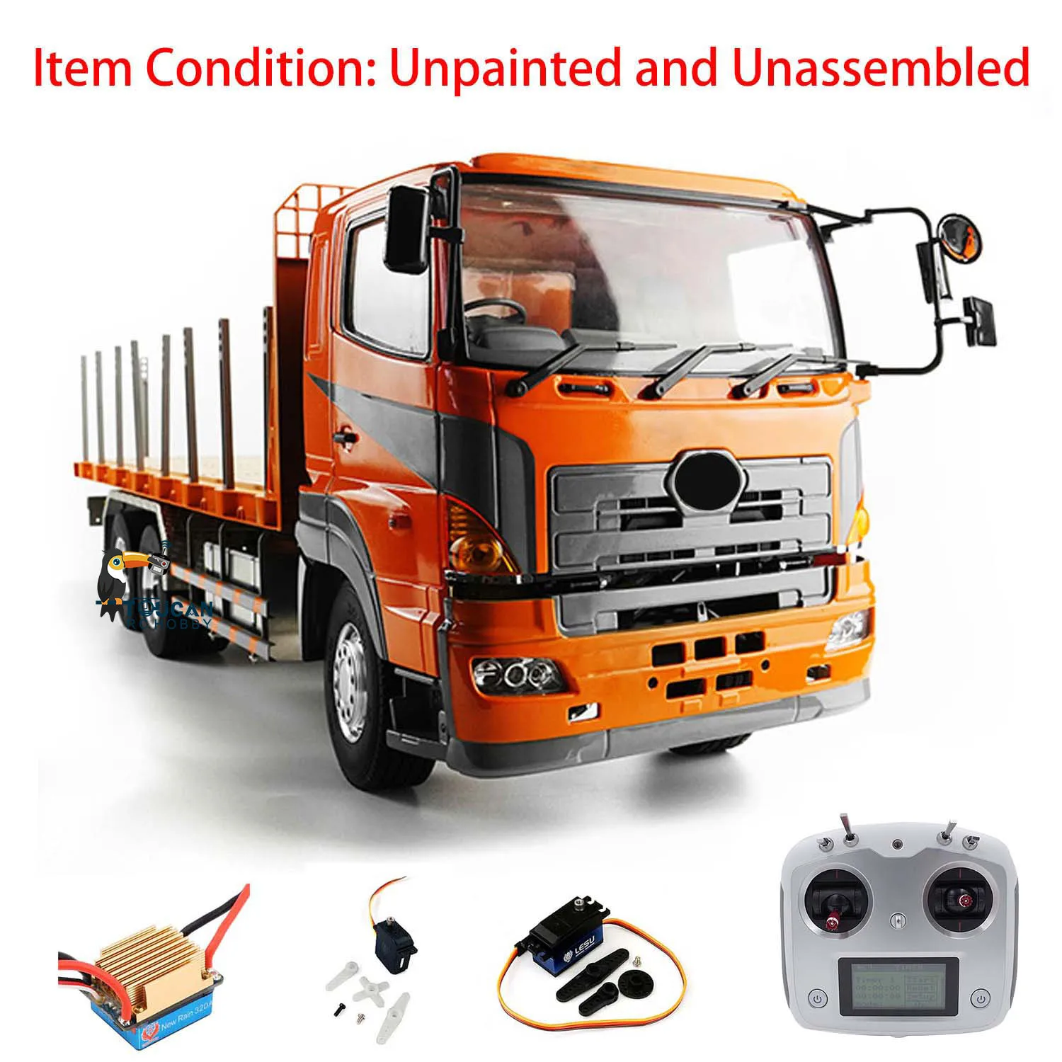 

LESU 1/14 RC Tractor Truck 6*4 Flatbed Lorry Trailer Radio ESC Motor Remote Control Vehicle Car Model Toys for Boys THZH0200